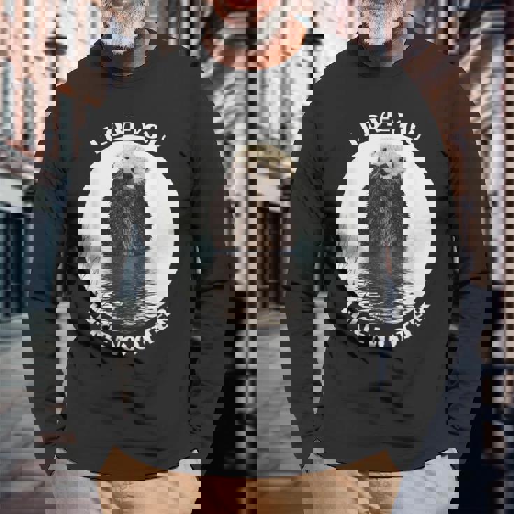 かわいいラッコ 言って I Love You Like No Otter私はあなたを愛しています 長袖Tシャツ 高齢者への贈り物