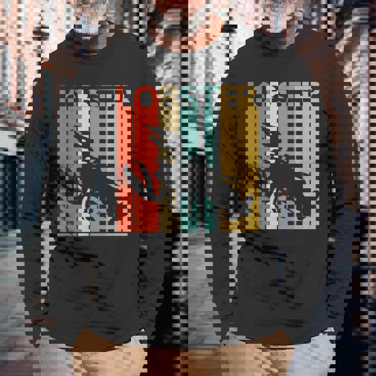 かわいいロブスターの動物 長袖Tシャツ 高齢者への贈り物