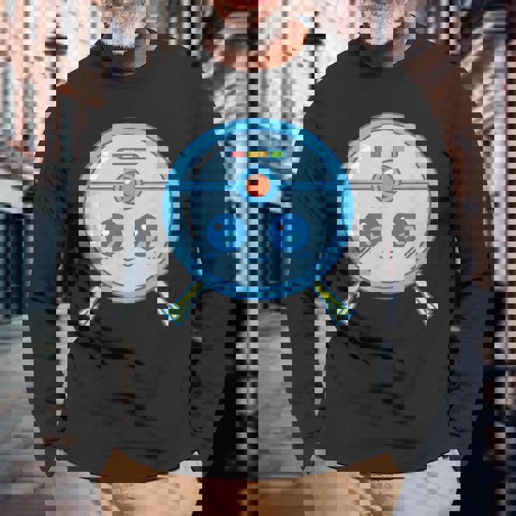 かわいいロボット掃除機掃除カワイイキッズ 長袖Tシャツ 高齢者への贈り物