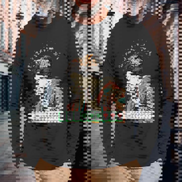 くしゃみの役満【Ukiyo-Eer2】 長袖Tシャツ 高齢者への贈り物