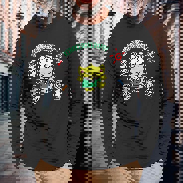 けろけろけろっぴ てるてるぼうず ダークカラー 長袖Tシャツ 高齢者への贈り物