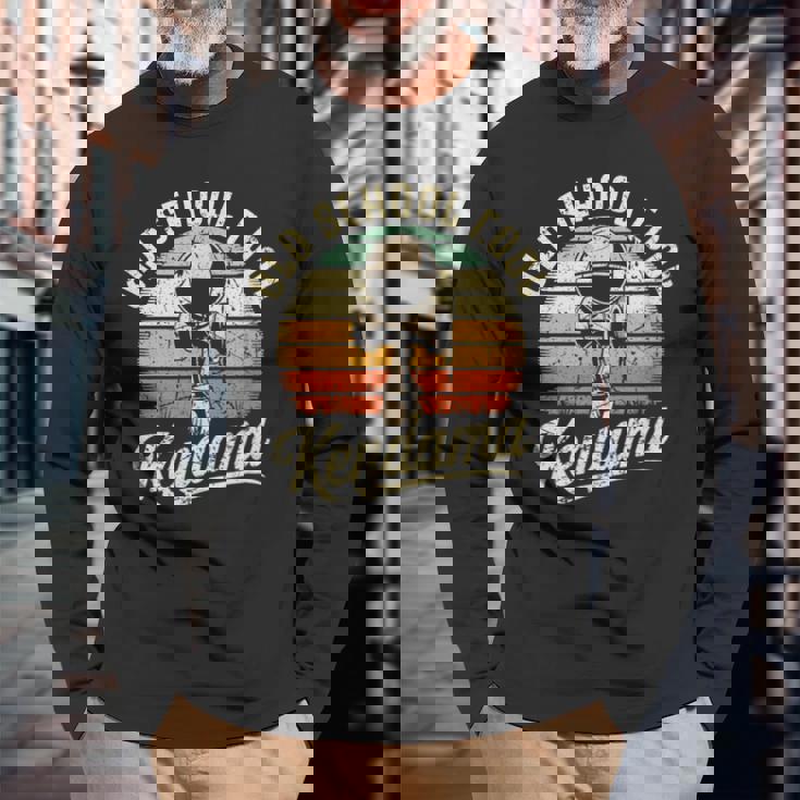 けん玉 ヴィンテージ サンセット デザイン レトロ 剣玉 スピリット オブ けん玉 長袖Tシャツ 高齢者への贈り物