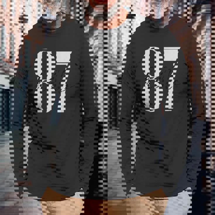 こんにちは 87歳誕生日ようこそ 87 長袖Tシャツ 高齢者への贈り物