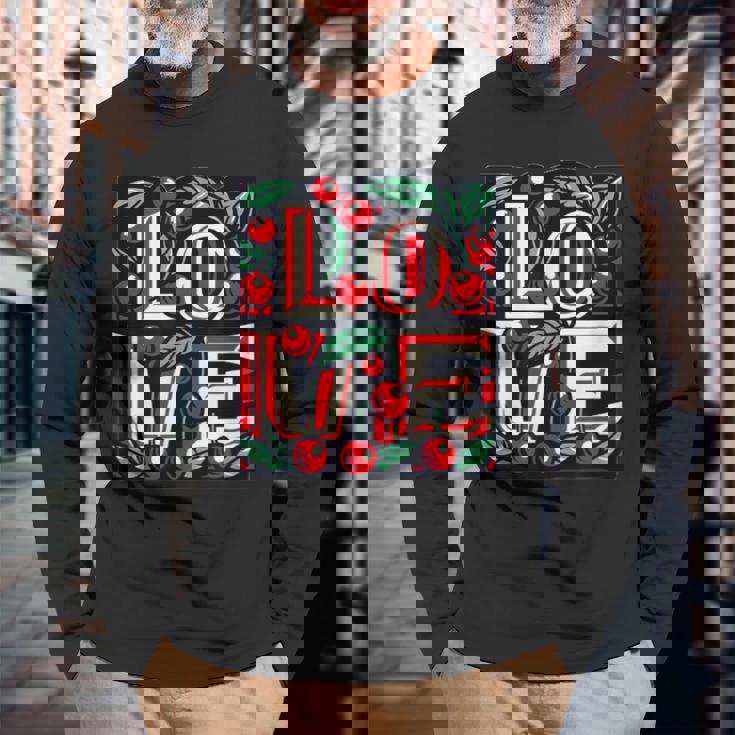 さくらんぼが大好き 長袖Tシャツ 高齢者への贈り物