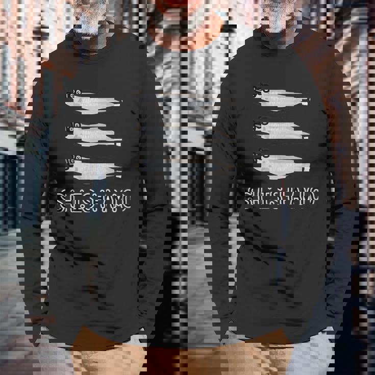 ししゃもさん 長袖Tシャツ 高齢者への贈り物