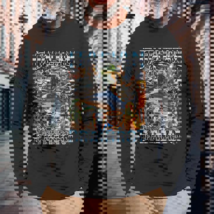 すべてのイタリアンブレインローミーム-イタリアンブレインロット 長袖Tシャツ 高齢者への贈り物