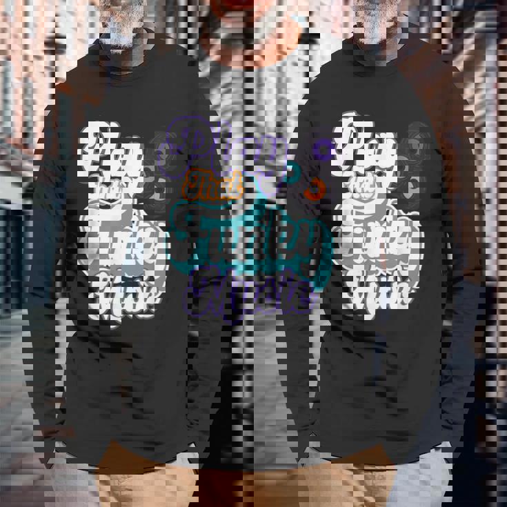 そのファンキーな音楽を再生 長袖Tシャツ 高齢者への贈り物