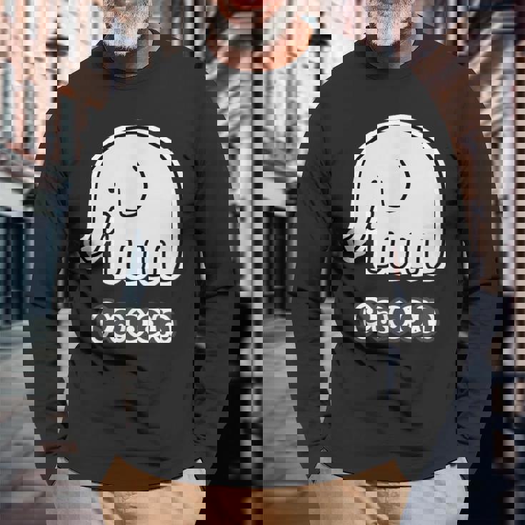 ぞうさん【Paoon】象【どうぶつフレンズ】かわいい 動物 キャラクター イラスト 長袖Tシャツ 高齢者への贈り物