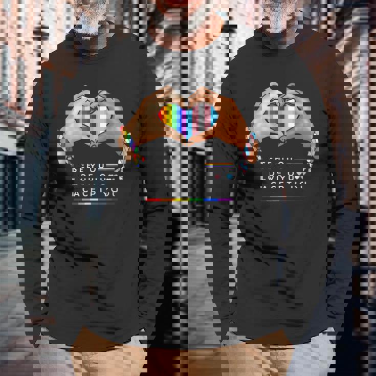 なるほど、愛してる、受け入れるよ、Lgbtqの味方プライド 長袖Tシャツ 高齢者への贈り物