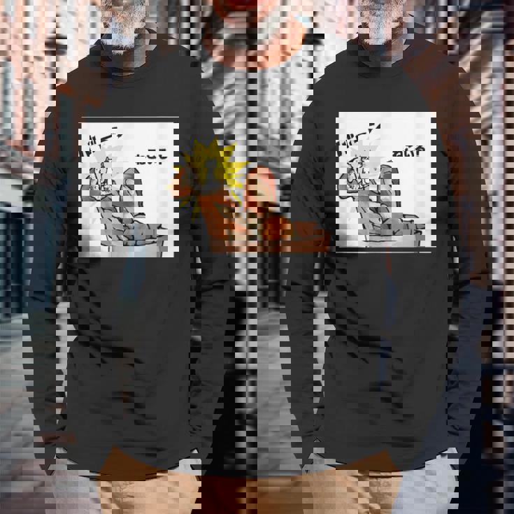 ねこいる！ババーン 長袖Tシャツ 高齢者への贈り物