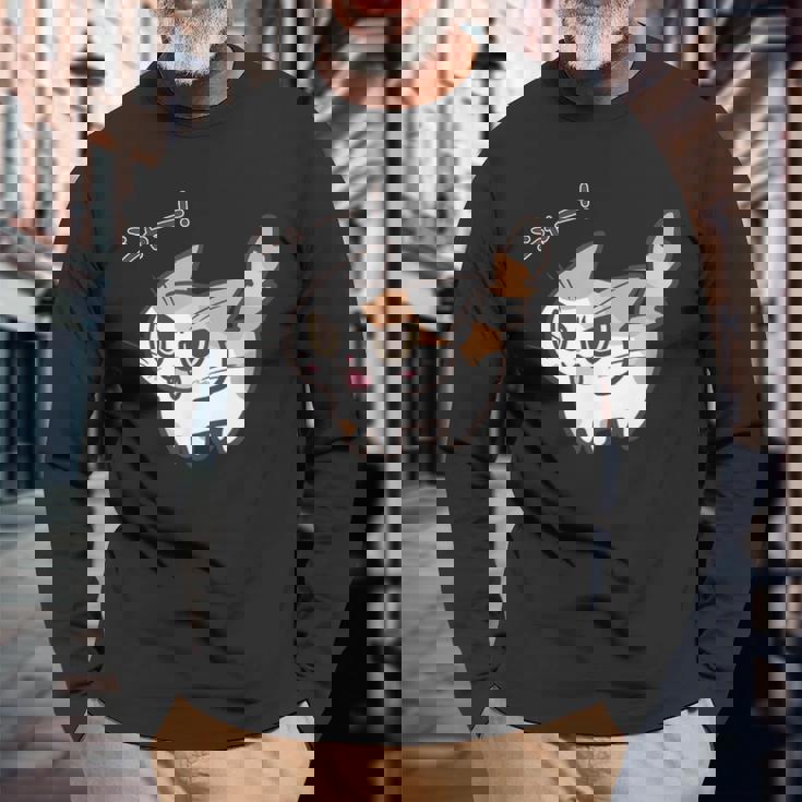 ねこシャーパステル三毛猫ver 長袖Tシャツ 高齢者への贈り物