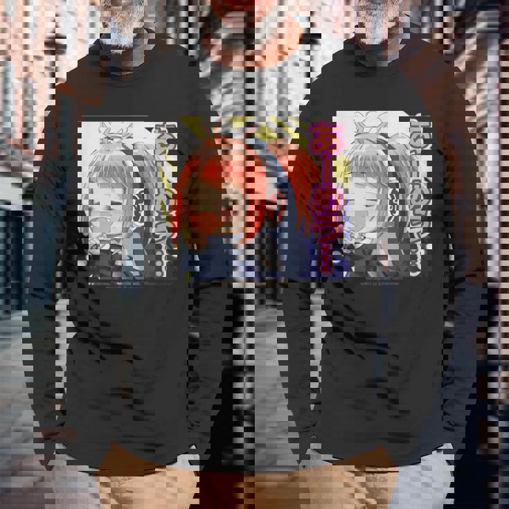 ひなビタスタンプ めう05「あーめう…」 長袖Tシャツ 高齢者への贈り物