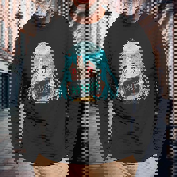 ひなビタスタンプ 心菜01「オナカスイタ」 長袖Tシャツ 高齢者への贈り物