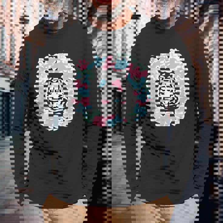 びーえするるる【Bsテレ東公式】カモフラージュ柄tシャツ（ブラック） 長袖Tシャツ 高齢者への贈り物