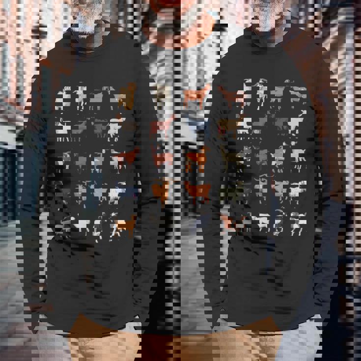 ふれあい動物園 たくさんのヤギ 長袖Tシャツ 高齢者への贈り物