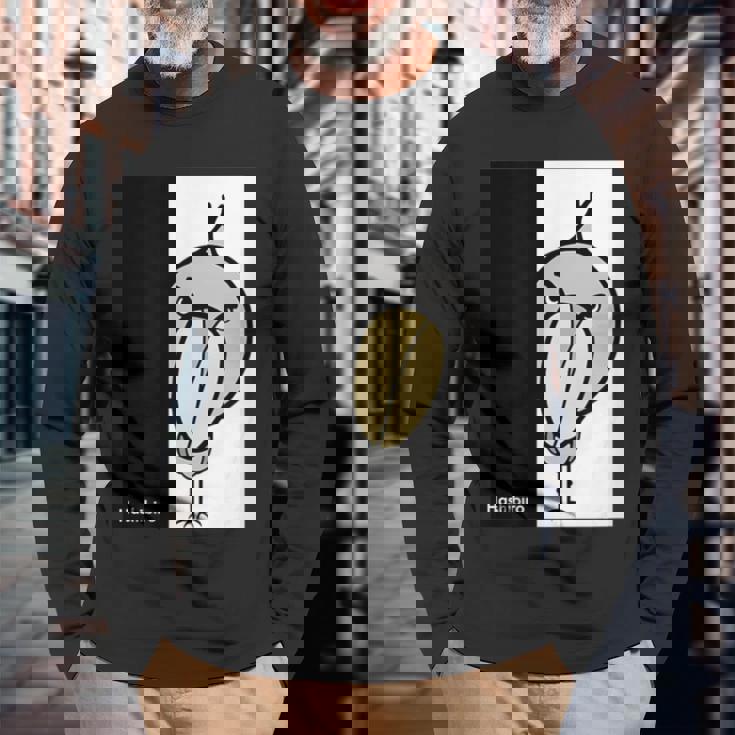 みんな大好きハシビロコウ 動かない鳥 ハシビ郎クラブt 動物園 鳥 おもしろ かわいい 両面プリント 長袖Tシャツ 高齢者への贈り物