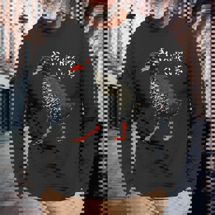 やんばるくいな 沖縄 日本 ひらがな 長袖Tシャツ 高齢者への贈り物