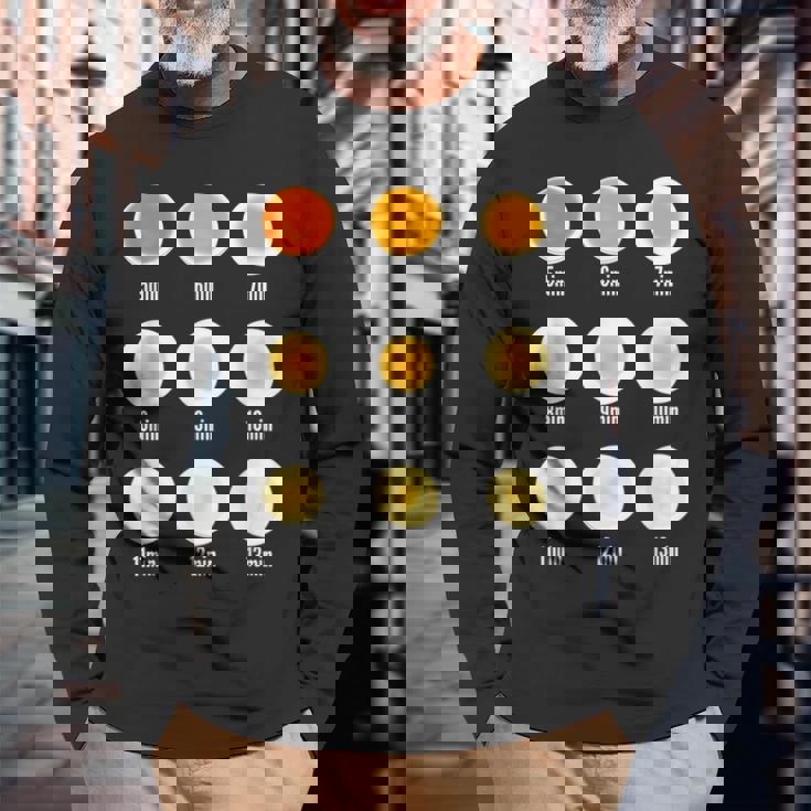 ゆで卵早見表 卵好き必見 便利グッズ 長袖Tシャツ 高齢者への贈り物