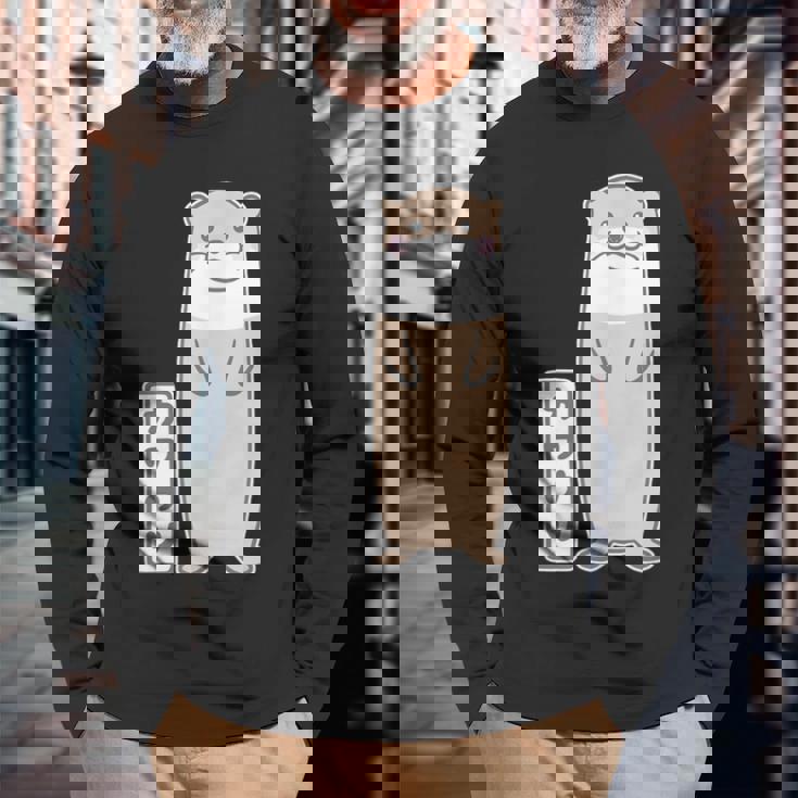 ゆるカワウソさん（Aタイプ）コツメカワウソ【どうぶつフレンズ】動物 ゆるくて かわいい イラスト 長袖Tシャツ 高齢者への贈り物