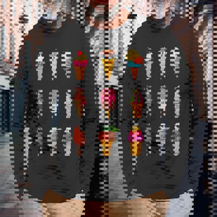 アイスクリーム アイスクリーム アイスクリーム販売ソフトアイスクリーム 長袖Tシャツ 高齢者への贈り物