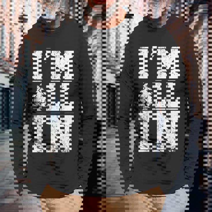 アイムオールイン ポーカーシャツ ポーカープレイヤー カード ギャンブラー 長袖Tシャツ 高齢者への贈り物