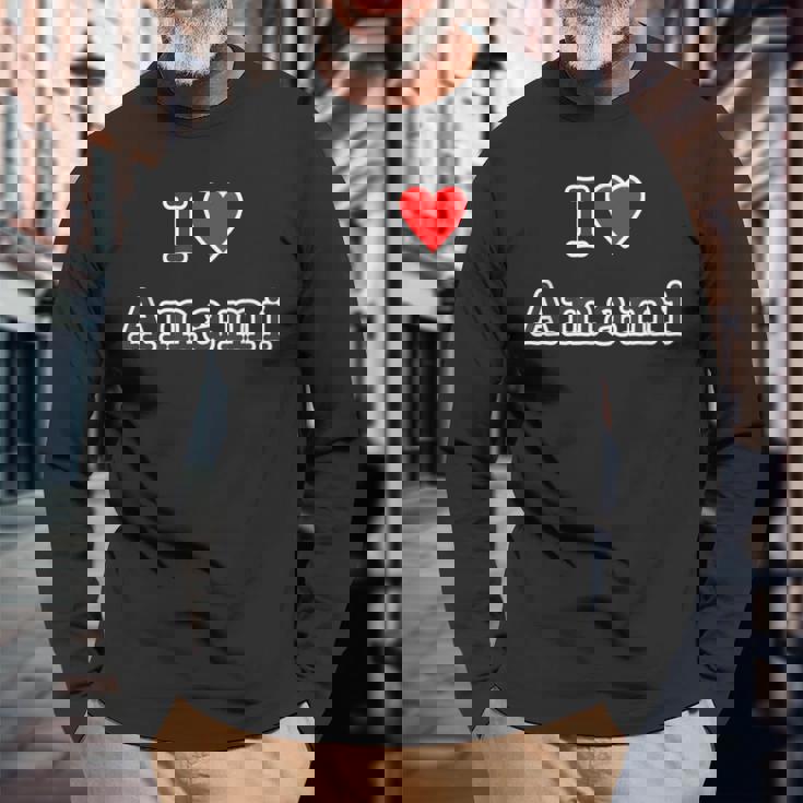 アイラブ・Amami 奄美大島（I Love ハート）【47都道府県】Jimo-T ジモティ お土産 面白い 長袖Tシャツ 高齢者への贈り物