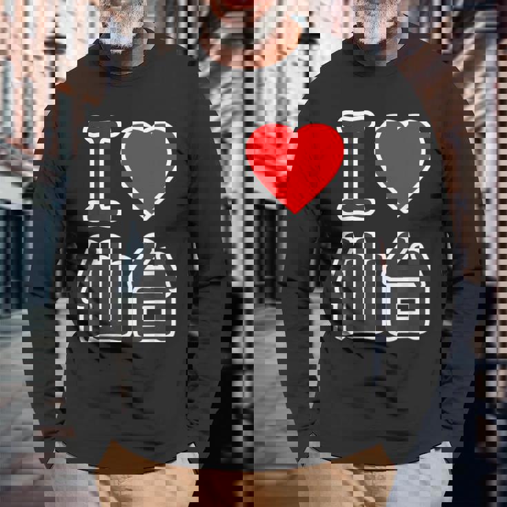 アイラブ・仙台（I Love ハート）宮城県 Big 大きな文字【47都道府県】ジモtティ 旅行お土産 面白 長袖Tシャツ 高齢者への贈り物