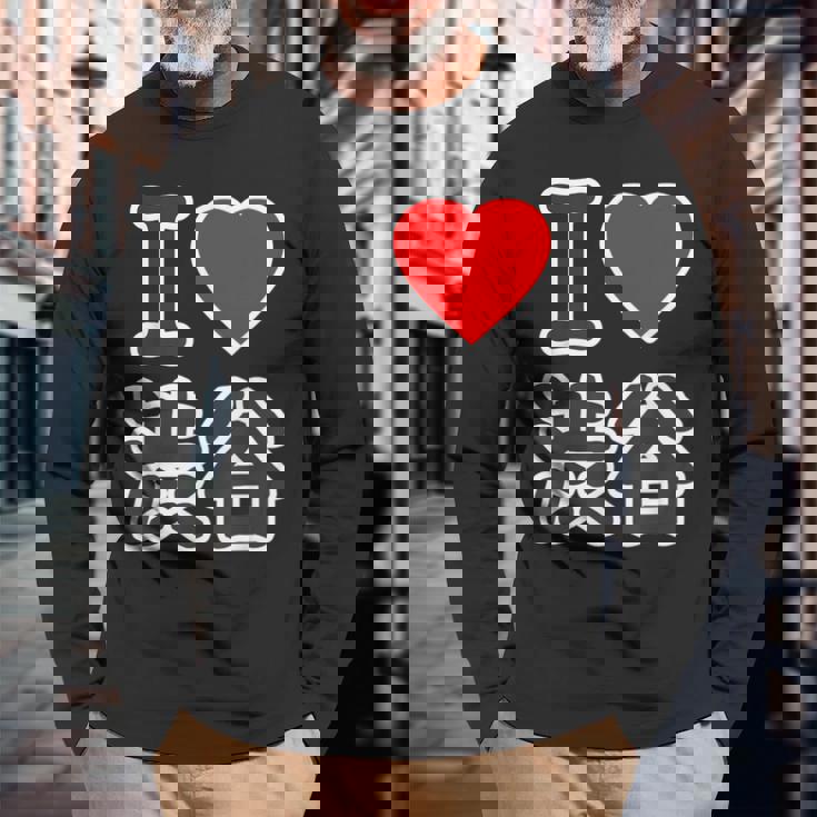 アイラブ・渋谷（I Love ハート）渋谷区 Big 大きな文字【東京23区】ジモtティ 面白い 長袖Tシャツ 高齢者への贈り物