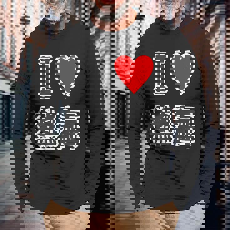 アイラブ・熱海（I Love ハート）【47都道府県・市区町村】ジモtティ 地元愛 お土産 グッズ 面白い 長袖Tシャツ 高齢者への贈り物