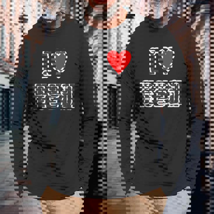 アイラブ・琵琶湖（I Love ハート）滋賀【47都道府県】ジモtティjimo-T 地元愛 観光 お土産 ご当地・面白 長袖Tシャツ 高齢者への贈り物