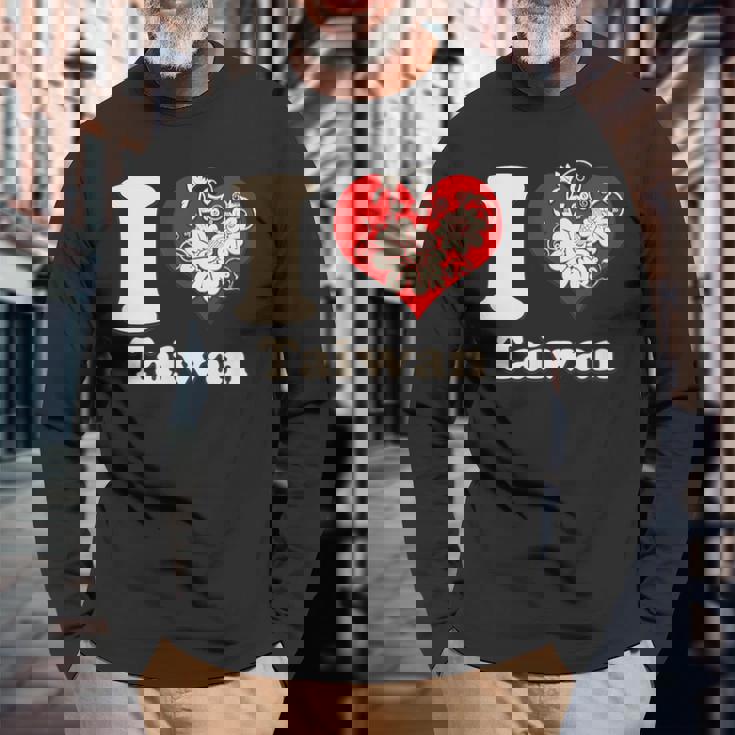 アイラブ台湾フローラル 長袖Tシャツ 高齢者への贈り物