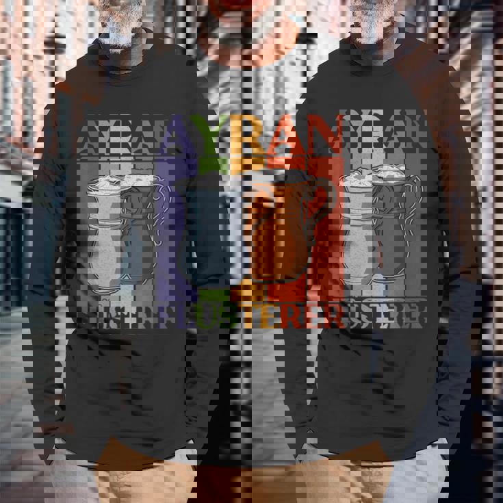 アイラン トルコ 食べ物 国のお土産 ヨーグルトドリンク 料理 長袖Tシャツ 高齢者への贈り物