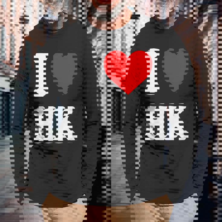 アイ・ラブ Hk アイハート香港 長袖Tシャツ 高齢者への贈り物