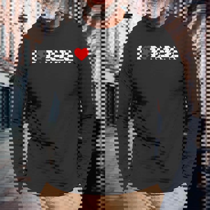 アイ・ラブ・パパ 長袖Tシャツ 高齢者への贈り物