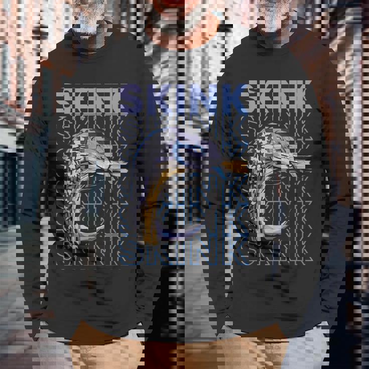 アオジタトカゲ 80 年代スタイルの爬虫類飼育者 トカゲの飼い主 長袖Tシャツ 高齢者への贈り物