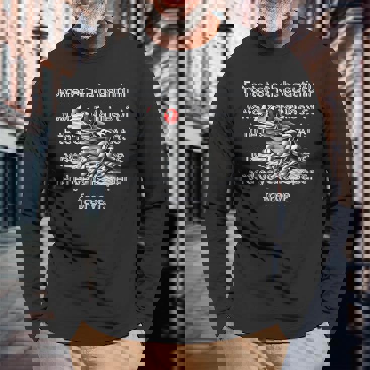 アカメアマガエルを守ろう 熱帯雨林保護デザイン 長袖Tシャツ 高齢者への贈り物