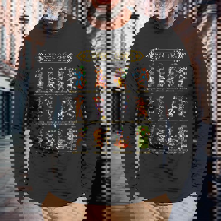 アステカ神話 神話 古代マヤ文明の歴史 長袖Tシャツ 高齢者への贈り物