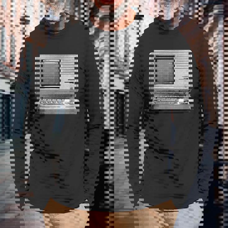 アップル Lisa コンピュータ 長袖Tシャツ 高齢者への贈り物