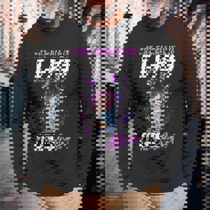 アニメ・猫 K-Pop 長袖Tシャツ 高齢者への贈り物