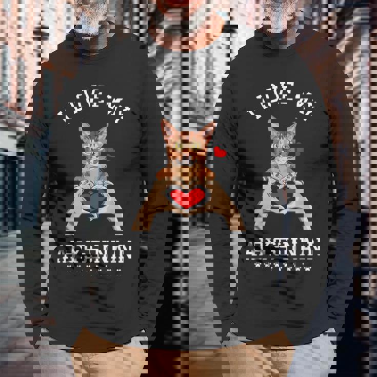 アビシニアン 猫 アビシニアン アビス 長袖Tシャツ 高齢者への贈り物