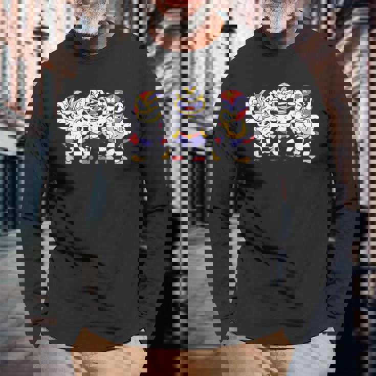 アマチュア・レスリング ルチャリブレ 面白いメキシコのプロレス 長袖Tシャツ 高齢者への贈り物