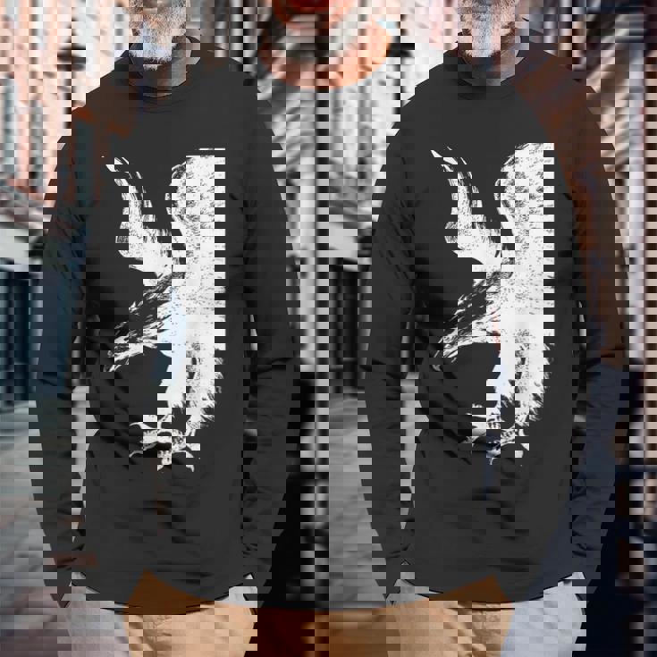 アメリカンイーグル ブラック ホワイト アメリカンパトリオット 長袖Tシャツ 高齢者への贈り物