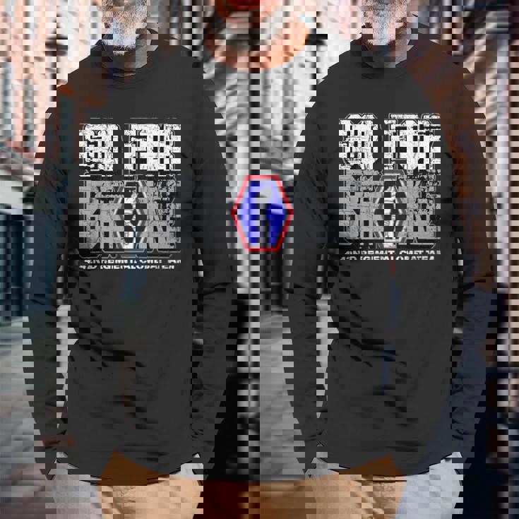 アメリカン・マローダー：第442連隊戦闘団ゴー・フォー・ブローク 長袖Tシャツ 高齢者への贈り物