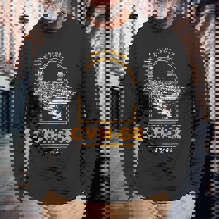 アメリカ海軍航空母艦 Cvn-68 ニミッツ Uss Nimitz 長袖Tシャツ 高齢者への贈り物