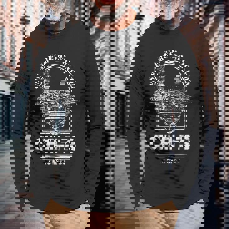 アメリカ海軍航空母艦 Cvn-73 ジョージ・ワシントン Uss George Washington 長袖Tシャツ 高齢者への贈り物