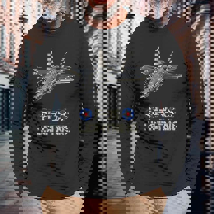 アメリカ航空機 ステルスファイター F35 ライトニング 長袖Tシャツ 高齢者への贈り物