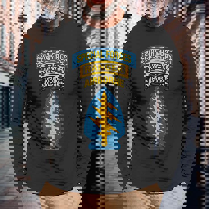 アメリカ陸軍特殊部隊-特殊部隊レンジャータブ-15W 長袖Tシャツ 高齢者への贈り物