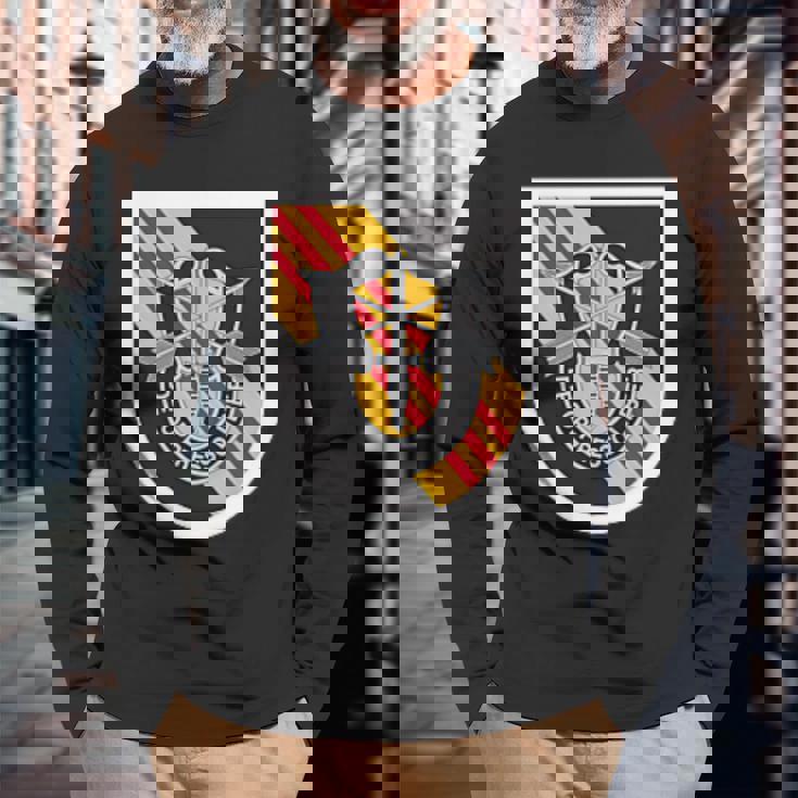 アメリカ陸軍第5特殊部隊グループ ベレー帽 閃光と紋章 長袖Tシャツ 高齢者への贈り物