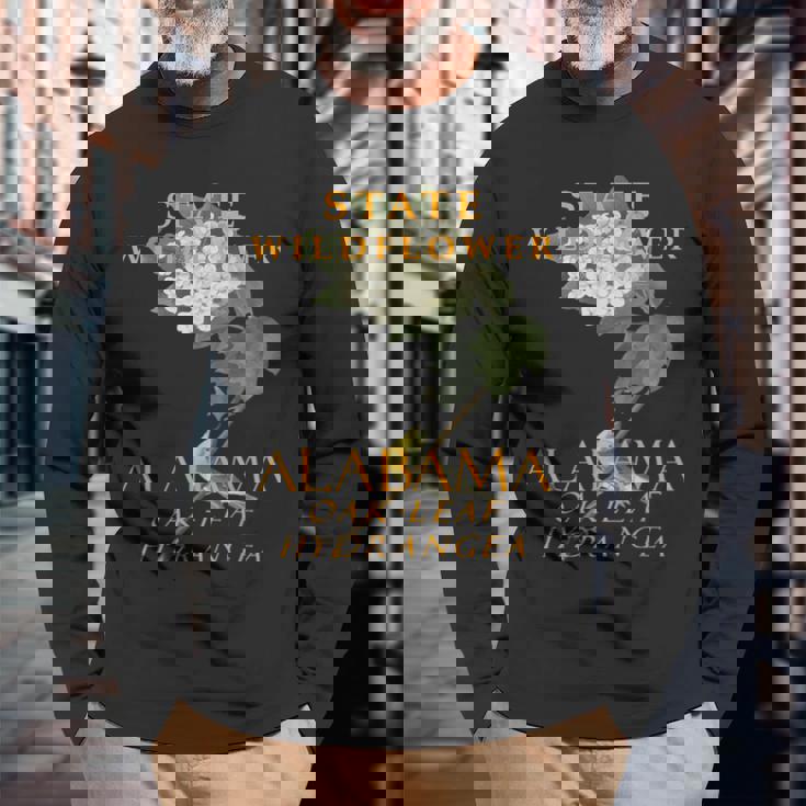 アラバマ準州ワイルドフラワー オークの葉のアジサイ 長袖Tシャツ 高齢者への贈り物