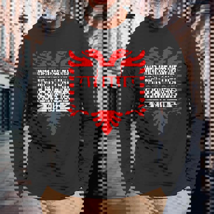 アルバニアブラッドアルバニアイーグル 長袖Tシャツ 高齢者への贈り物